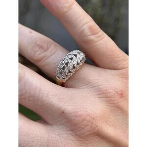 0.5ct 14k Solid Yellow Gold Diamond Dome ring size 6.75 - Estate Vintage